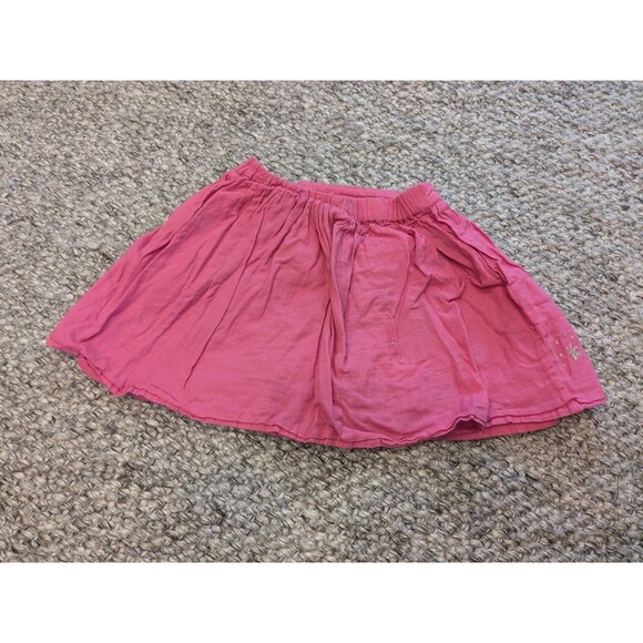 Mini Boden Pink Button Skirt Winter Woodland Deer Applique Embroidery Girls 6-7 - Picture 4 of 7